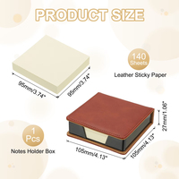 Support de notes adhésives en cuir PU de marque SL, mini-boîte de rangement de bureau pour bloc-notes professionnel, organisateur pour bureau et maison
