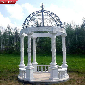 Columna de Mármol Blanco Tallada a Mano YOUFINE con Dama y Querubín, Estructura Clásica para Jardín de Propiedades - Product Image 4