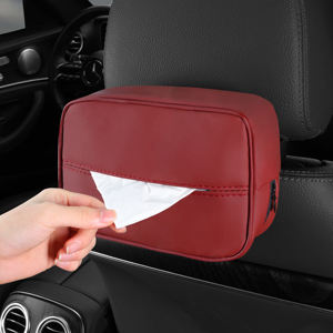 Distributeur de mouchoirs de voiture en cuir de luxe YECAI avec boîte à serviettes antidérapante pour l'intérieur du véhicule, installation facile, accessoires d'organisation de voiture - Product Image 2
