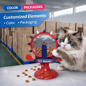 Giocattolo Dispenser di Snack per Gatti con Mulino a Vento, Base a Ventosa e Design Facile da Riempire per Addestramento Quotidiano, Certificato ASTM - Product Image 1