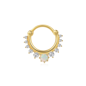 CANNER Factory Wholesale S925 Sterling Silver CZ Opal <b>Cartilage</b> Jewelry 18K Gold Piercing Clicker <b>Hoop</b> Earrings for Woman - Product Image 1