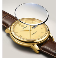 Montre automatique squelette style rétro doré GUIHUA, verre saphir, étanche 3 ATM, pour affaires et occasions formelles, personnalisable, moins de 110