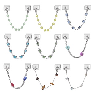 Popular Pulsera Italiana de Acero Inoxidable con Dijes de Ojo Turco Azul y Cruz, Cadena de Cuentas Italiana - Product Image 3