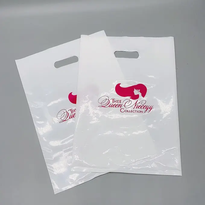 MOQ 100 Buah Jumlah Cetak Logo Kustom Pakaian Hadiah Kosmetik Produk Pribadi Kemasan Kantong Plastik