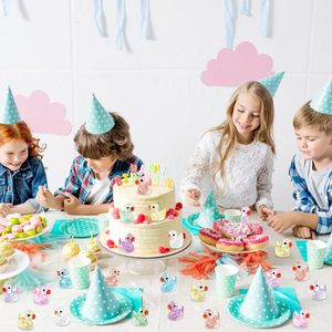 DULEFUN 100 pz Mini papere in resina glitterata piccoli animali <span class=keywords><strong>colorati</strong></span> per la casa delle bambole Micro paesaggio acquario oggetti in resina - Product Image 1