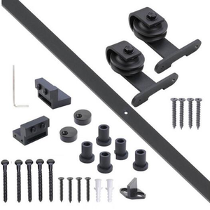 <span class=keywords><strong>Puerta</strong></span> De Granero Foshan Xin Jianwei Estilo Vintage Negroherrajes Granero <span class=keywords><strong>Puerta</strong></span> <span class=keywords><strong>Corredera</strong></span> Tipo Granero Hardware Kit De <span class=keywords><strong>Riel</strong></span> De - Product Image 4