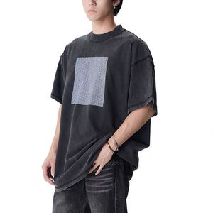 เสื้อยืดโอเวอร์ไซส์สำหรับผู้ชายเสื้อยืดผ้าฝ้าย100% วินเทจ - Product Image 3