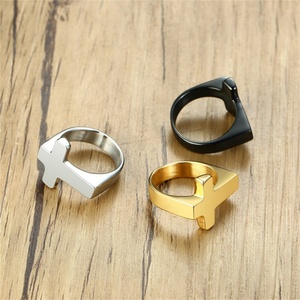 Anillo de Hombre de Acero Inoxidable con Cruz Religiosa, Bañado en Oro al Vacío, Resistente a la Decoloración y al Óxido, Gran Venta - Product Image 5