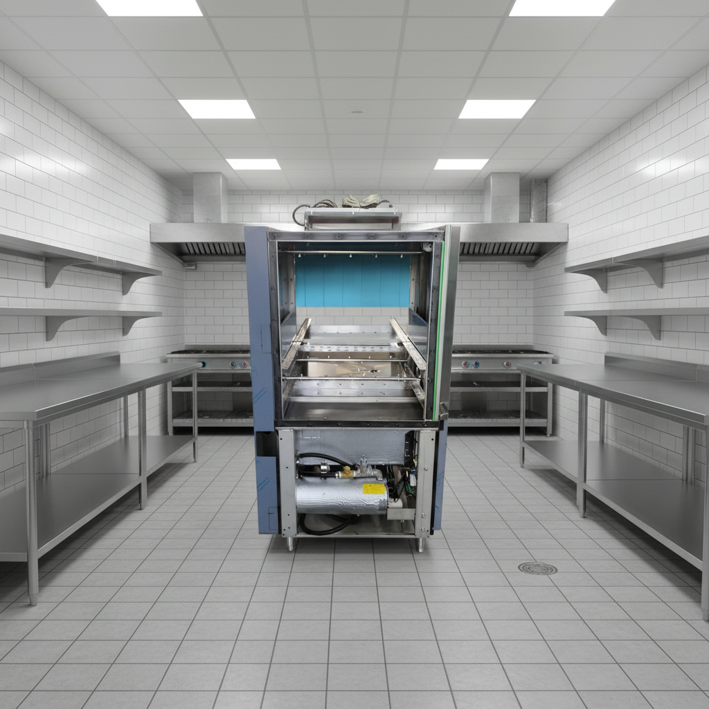 Freestanding Single Cylinder Single Rinse Passthrough Dishwasher for Hotel and Restaurant Kitchen Use
