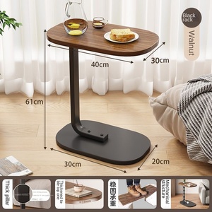 Mesa de Canto Moderna em Forma de C para Sala de Estar, Jantar e ao Lado da Cama, Deslizante Sob Sofá e Cadeira com Rodas - Product Image 6