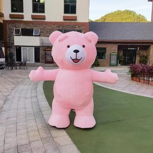 Lapin gonflable rose mignon en Oxford / PVC avec souffleur - Product Image 4