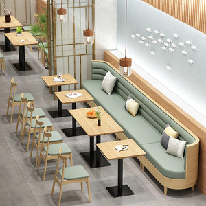 ชุดที่นั่งบูธร้านอาหารไม้สไตล์โมเดิร์น หุ้มผ้า ดีไซน์สแกนดิเนเวียน เฟอร์นิเจอร์เชิงพาณิชย์ที่ทนทานสำหรับรับประทานอาหาร - Product Image 3