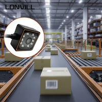 Escáner de Código de Barras Fijo de Alta Velocidad LONVILL de 55 cm de Alcance, Escaneo de Códigos DM y QR Unidimensionales, IP65, para Centro de Clasificación