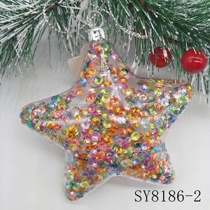 Nuevas Decoraciones Navideñas 2024, Bola de Cristal Transparente de 8 cm con Polvo Brillante Arcoíris en el Interior - Product Image 3