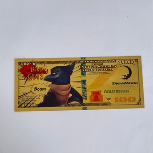 Tarjeta de anime de polímero con diseño personalizado gratuito, personaje de Los Villanos, billete con baño de oro. - Product Image 3