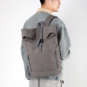 Custom Travel Modern <b>Backpack</b> Expandable Roll Top College Laptop Bag Rollup Urban Hiking <b>Backpack</b> Men <b>Rolltop</b> <b>Backpack</b> - Product Image 5
