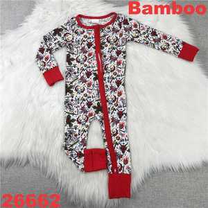도매 대나무 원단 신생아 유아 롬퍼 옷 원지 지퍼 아기 대나무 잠옷 유아용 대나무 잠옷 - Product Image 4