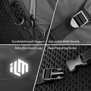 กระเป๋าเป้สะพายหลังสำหรับใส่หมวกกันน็อคมอเตอร์ไซค์ ILM สีดำ รุ่น Unisex สำหรับผู้ใหญ่ ความจุ 16 ลิตร กันน้ำ น้ำหนักเบา พร้อมแถบสะท้อนแสง รุ่น <span class=keywords><strong>MB01</strong></span> - Product Image 6