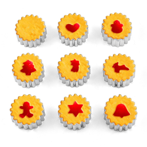 9pcs Mini giáng sinh <span class=keywords><strong>linzer</strong></span> Cookie cutter fondant Biscuit khuôn tùy chỉnh thép không gỉ Cookie cutter cho Baking công cụ - Product Image 3