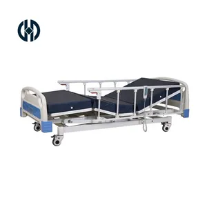 Fabricante al por mayor de alta calidad cama médica eléctrica de tres funciones de enfermería cama de hospital en casa con barandilla de aluminio