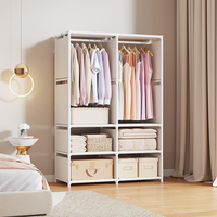 Armoire portable multifonctionnelle, étagère de salon, grande capacité, organisateur de vêtements, amovible, non tissé