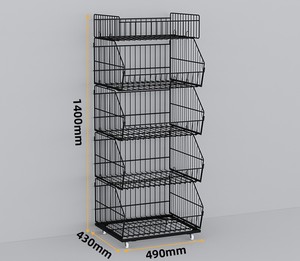 Kantoorbenodigdheden Stapelbare <span class=keywords><strong>Display</strong></span> Rekken Gaas Opbergmand Groente Groente Metalen Supermarkt Rekken - Product Image 6