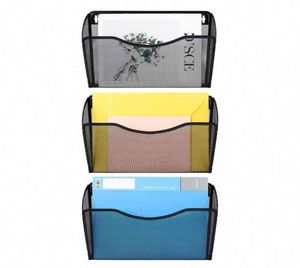Mesh 3 Pockets Hanging <b>File</b> <b>Organizer</b> Vertical Wall <b>File</b> Holder Rack - Product Image 1