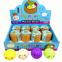 Boîte mystère 5,5 cm – Jouet anti-stress en TPR souple en forme de boulette de farine avec visage de dessin animé mignon et nœud, simulation de nourriture (Bao Bun)