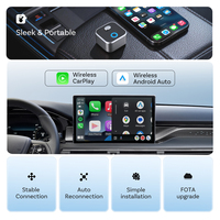 Adaptor 2 in 1 Wireless Carplay Android Auto USB Dongle dengan Kemasan Logo Kustom untuk Distributor Grosir Otomotif OEM