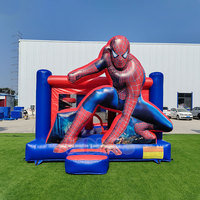 Château gonflable Spiderman commercial pour enfants, structure de saut gonflable en PVC pour location de fête en extérieur