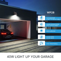 Applique murale LED extérieure certifiée IP65 avec télécommande, 40W 170lm/w, pour éclairage de garage et d'escalier, garantie 5 ans