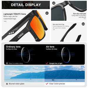 Gafas Deportivas Polarizadas de Alta Calidad con Marco Grande, Logotipo Personalizado, Gafas de Sol para Ciclismo, Correr al Aire Libre, Deportes Casuales de Montaña - Product Image 4