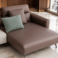 Ensemble de canapés modulaires contemporains italiens pour salon, en cuir et tissu, pour villa de luxe et penthouse