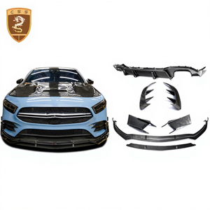 Kit carrosserie au meilleur <span class=keywords><strong>prix</strong></span> pour Mercedes <span class=keywords><strong>Classe</strong></span> <span class=keywords><strong>A</strong></span> W176 <span class=keywords><strong>A45</strong></span> style Comas, kit carrosserie compact en fibre de carbone A35L W177, lèvre avant, canards, diffuseur arrière - Product Image 1