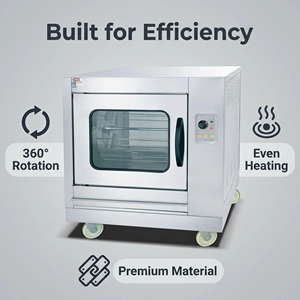 Four à rôtisserie électrique commercial autonome OUTE en acier inoxydable, machine à rôtisserie <span class=keywords><strong>horizontale</strong></span> pour <span class=keywords><strong>poulet</strong></span>, pour la restauration rapide - Product Image 1