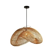 Luminaire suspendu en rotin naturel tissé à la main, style Wabi Sabi, lampe suspendue artistique, restaurant, hôtel