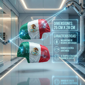 Par de cubiertas para espejos retrovisores con diseño de la bandera mexicana para espejos laterales de coche - Product Image 2