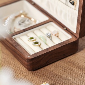 Wholesale Customized Square <b>Glass</b> Color Printed Walnut Wooden Jewelry <b>Box</b> Velvet Cushion for Rings Necklaces Custom Logo Print - Product Image 6