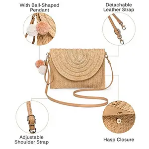 Fashionable Gold And Silver Bucket Woven Straw Shoulder Bag Women Hand-woven Summer Beach Bags