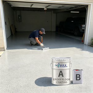 <span class=keywords><strong>Peinture</strong></span> époxy auto-nivelante à base d'eau, écologique, facile à appliquer, avec sable coloré, pour la décoration des garages résidentiels et des magasins - Product Image 1