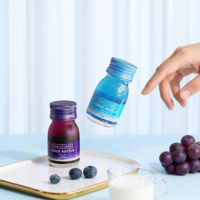 Bouteilles en verre transparent de 30 ml, 60 ml, 250 ml pour les soins de santé, les shots de compléments alimentaires, les boissons énergisantes avec bouchon en aluminium, impression d'un logo personnalisé