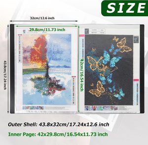 <span class=keywords><strong>Livre</strong></span> de rangement pour peinture diamant A3, grand <span class=keywords><strong>livre</strong></span> de présentation pour art diamant avec 60 pages, classeur d'art avec pochettes transparentes - Product Image 5