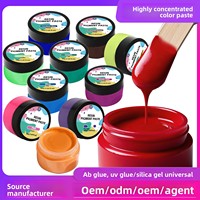 Pâte de couleur huileuse à haute concentration 50g 18 couleurs, directement de l'usine, pour résine acrylique, colle AB et colle UV