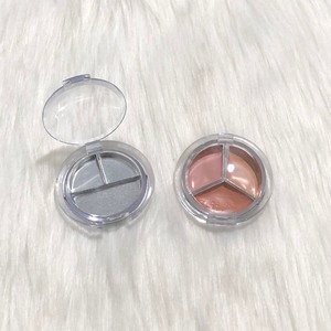 <b>Round</b> Cosmetic Palette Case 36.5mm Highlighter Blush Concealer Lipstick Makeup Organizer Storage <b>Box</b> With Mirror And Divider - Product Image 2