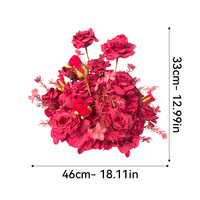 Couronne de fleurs artificielles blanches en forme de cercle pour base de chandelier, centre de table floral pour décoration de table de mariage (vente en gros)