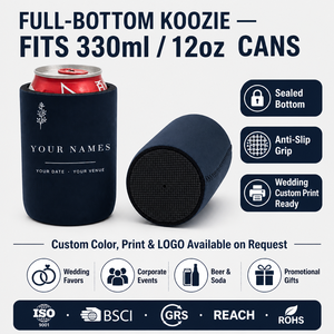 Porte-gobelet isotherme en néoprène avec base pour canettes de 12 oz – Cadeau promotionnel personnalisable par sublimation, durable, pour boissons froides - Product Image 3