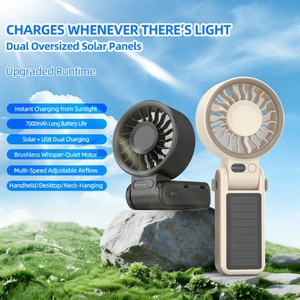 Ventilador Portátil Mini con Energía Solar, Plegable y Ligero, Batería de Larga Duración, Ventilador de Refrigeración para Viajes y Senderismo - Product Image 3