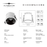 Nouveau design, projecteur extérieur en aluminium IP54 étanche, encastré au plafond, pour salle de bain, cuisine, hôtel, éclairage certifié