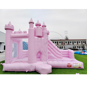 Popular Pink Girls Party Bouncy Castle Inflatable Pastel Bounce House with Slide Ball Pit for Children <b>Playground</b> - Product Image 1