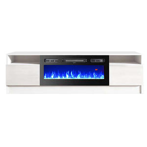 63 אינץ' מעמד לטלוויזיה שחור לבן עם 3 צבעים תאורת לד 32 אינץ' אח חשמלי - Product Image 3